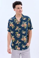 AERO Tropical Print Short Sleeve Resort Shirt