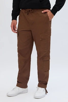 Pantalon cargo décontracté en sergé