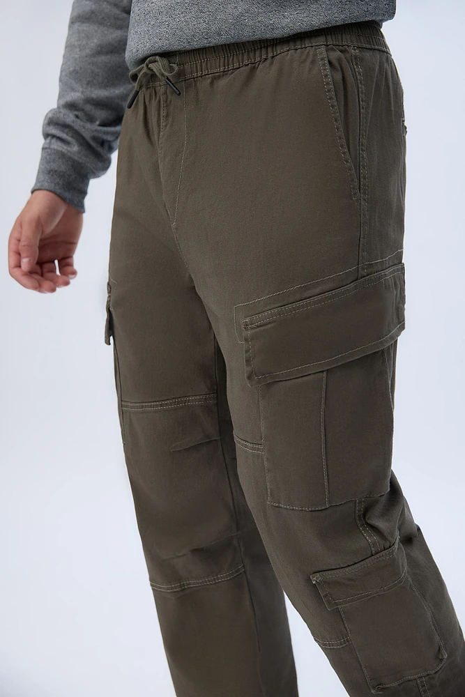 Relaxed Cargo Twill Pants