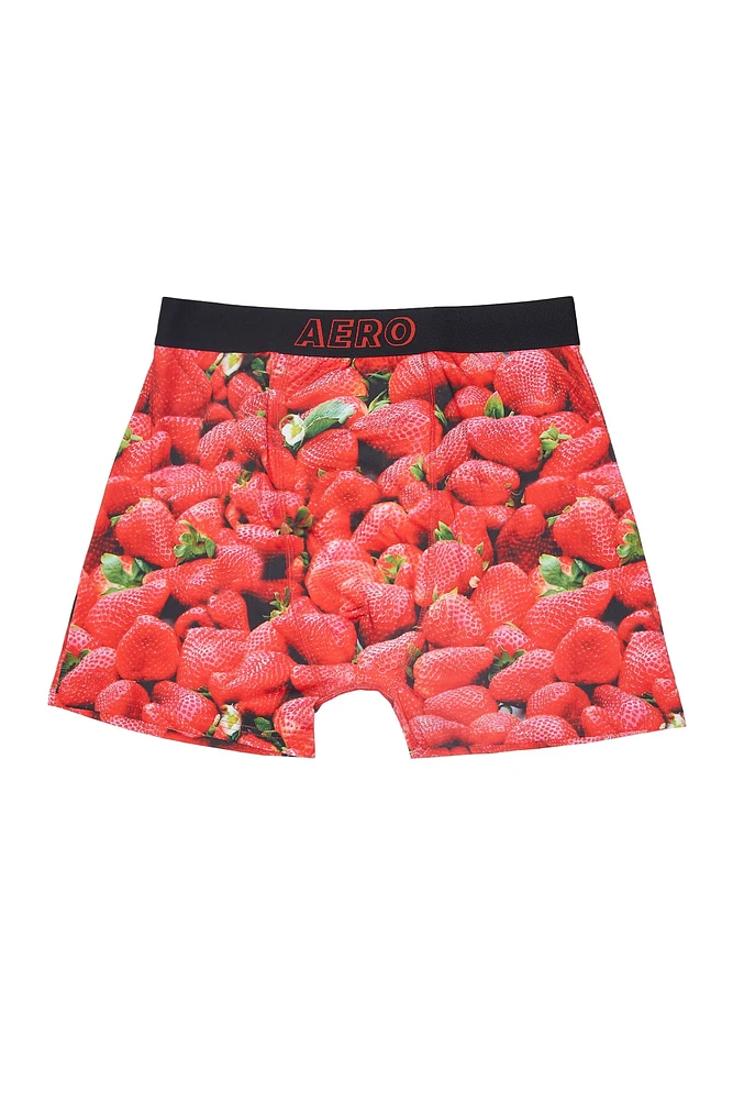 AERO Strawberries Printed Boxer Briefs