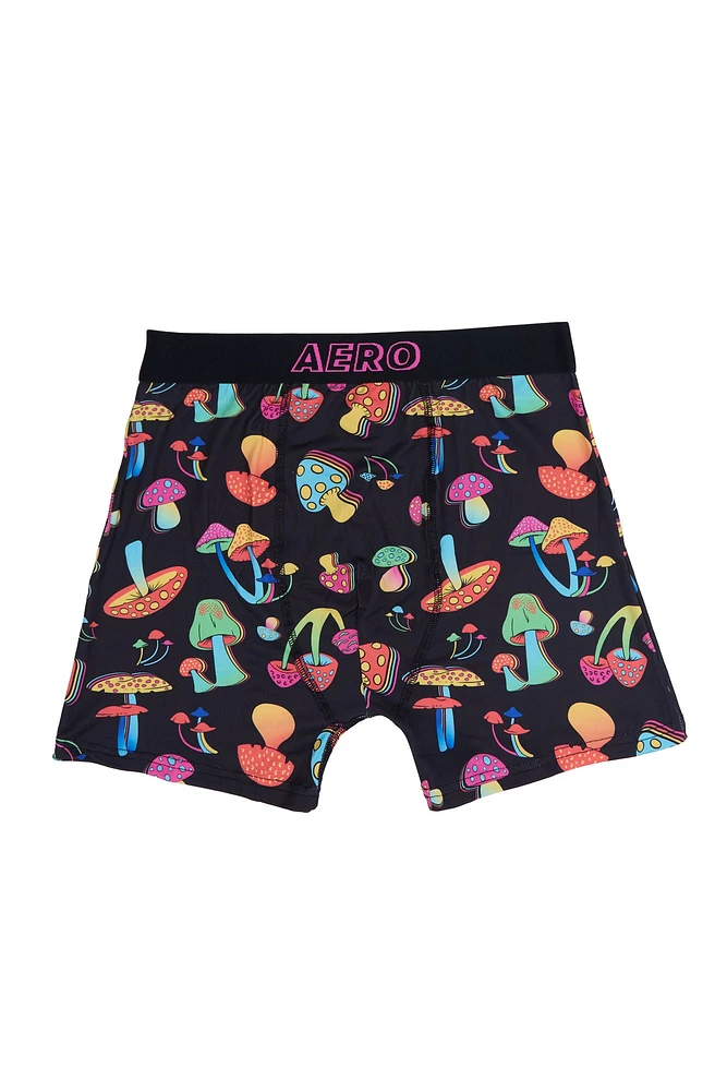 Bright Mushrooms Printed Boxer Briefs