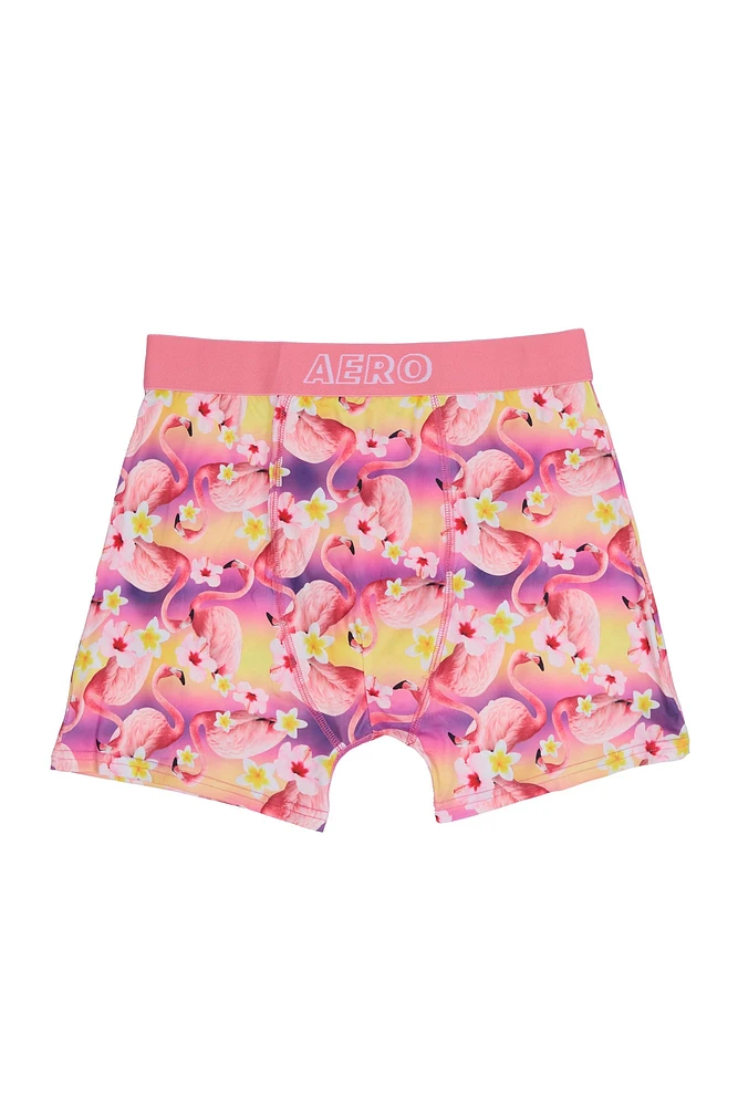 Flamingo Sunset Printed Boxer Briefs