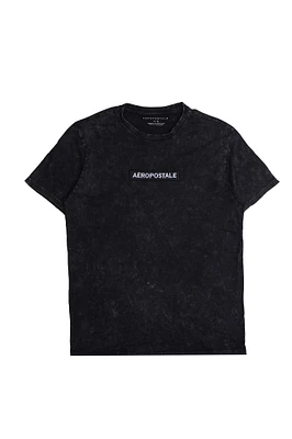 Aéropostale Embroidered Box Graphic Acid Wash Tee