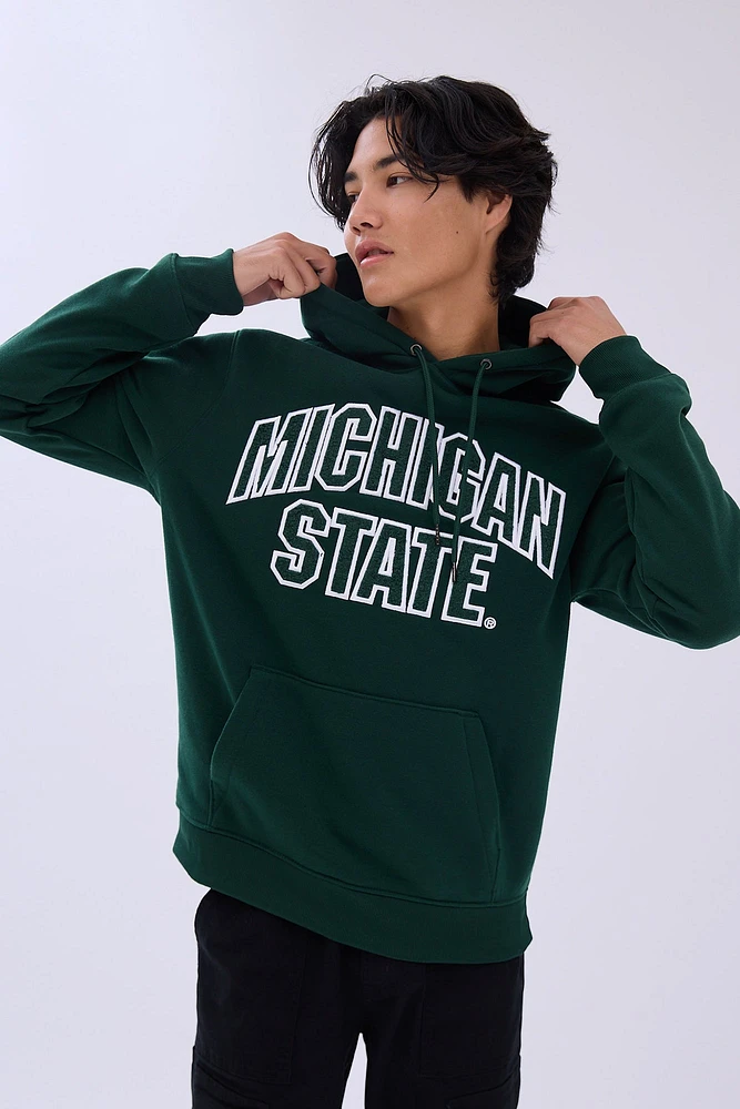 Michigan State Chenille Patch Graphic Hoodie