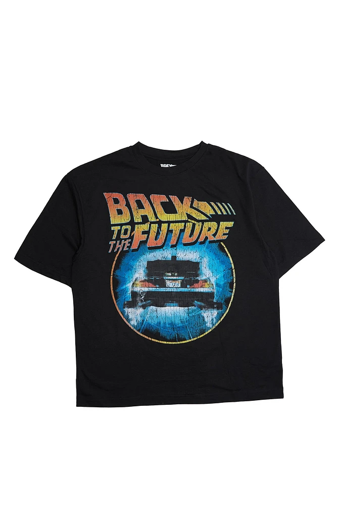 T-shirt surdimensionné imprimé graphique Back To The Future Delorian