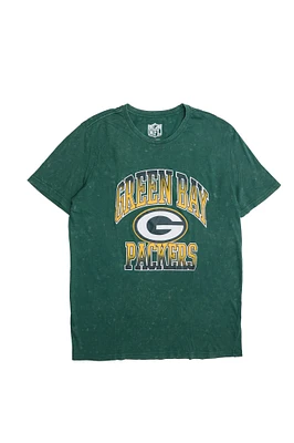 T-shirt délavé acide imprimé graphique Green Bay Packers