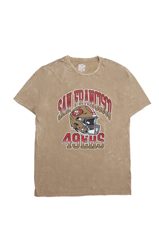 T-shirt délavé acide imprimé graphique San Francisco 49ers