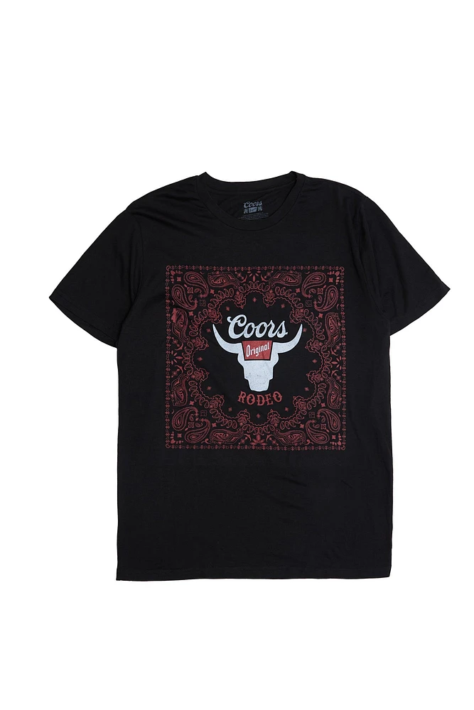 T-shirt imprimé graphique Coors Rodeo Bandana Print