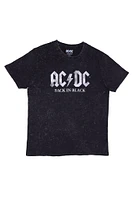 AC/DC Back Black Graphic Acid Wash Tee