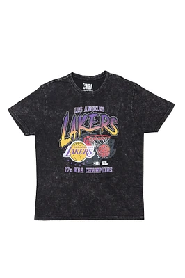 T-shirt imprimé délavé acide graphique Los Angeles Lakers