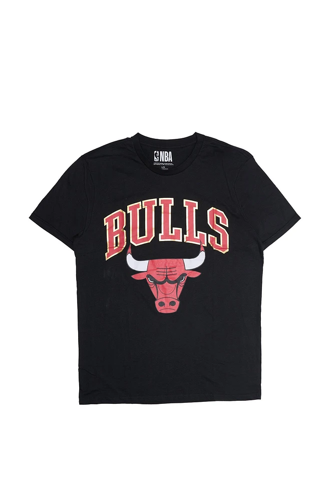 T-shirt imprimé graphique à effet métallique Chicago Bulls