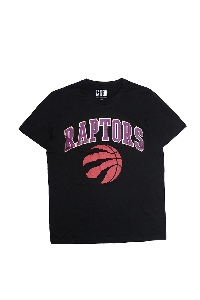 T-shirt imprimé graphique à effet métallique Toronto Raptors