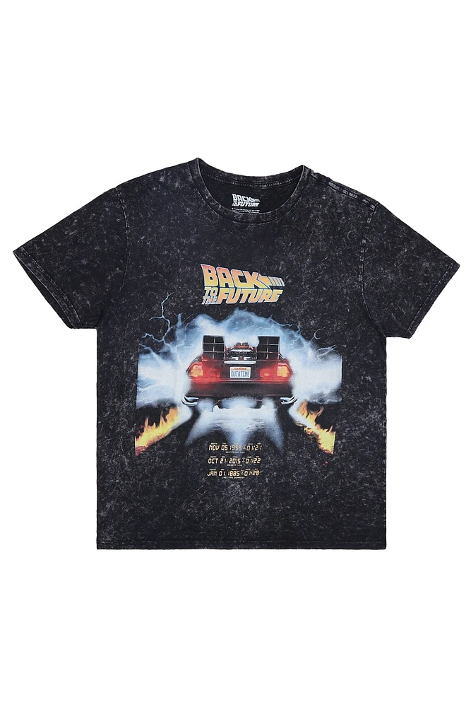 Back To The Future Graphic Acid Wash Tee