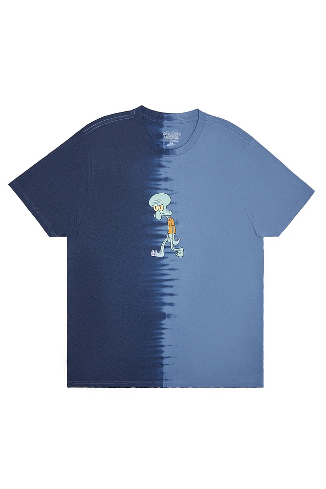 Squidward Graphic Split Tie DyeTee