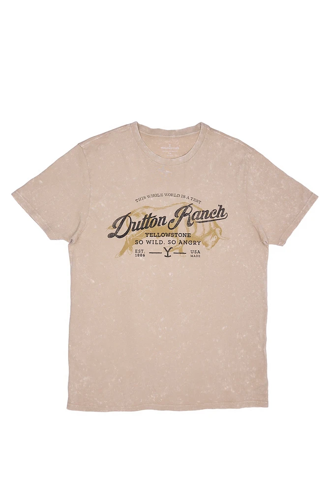 Yellowstone Dutton Ranch Graphic Acid Wash Tee