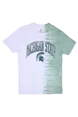 Michigan State Graphic Split Tie Dye Tee