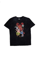 SpongeBob And The Gang Graphic Acid Wash Tee