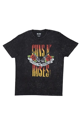 T-shirt imprimé délavé acide graphique Guns N' Roses