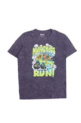 T-shirt délavé acide imprimé graphique Scooby-Doo Munchies Run