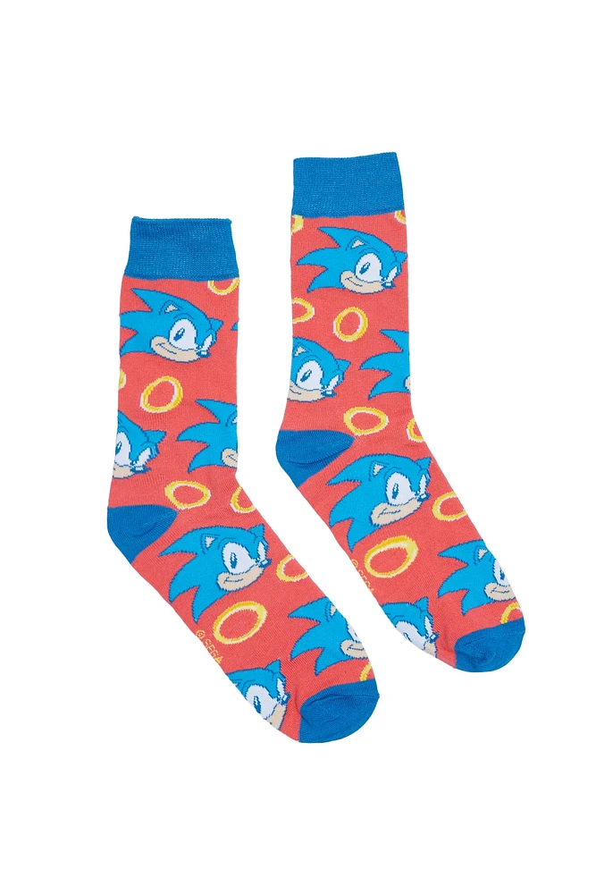 Sonic The Hedgehog Printed Crew Socks