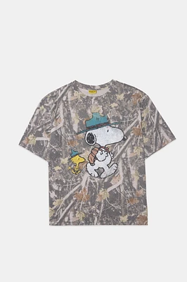 T-shirt camouflage graphique Camp Snoopy