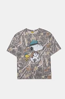 T-shirt camouflage graphique Camp Snoopy