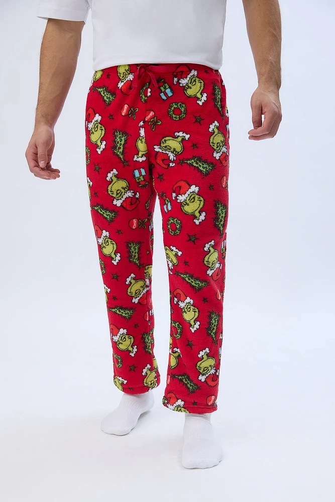 The Grinch Wreath Printed Plush Pajama Pants