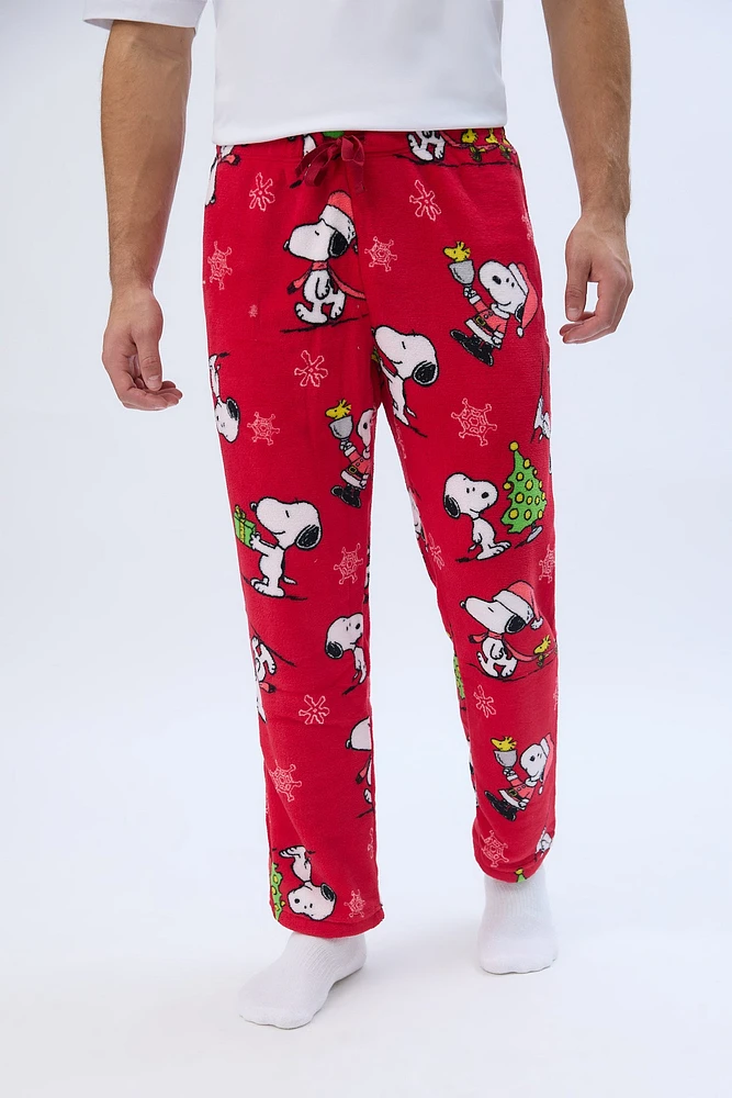 Peanuts Snoopy Printed Plush Pajama Pants