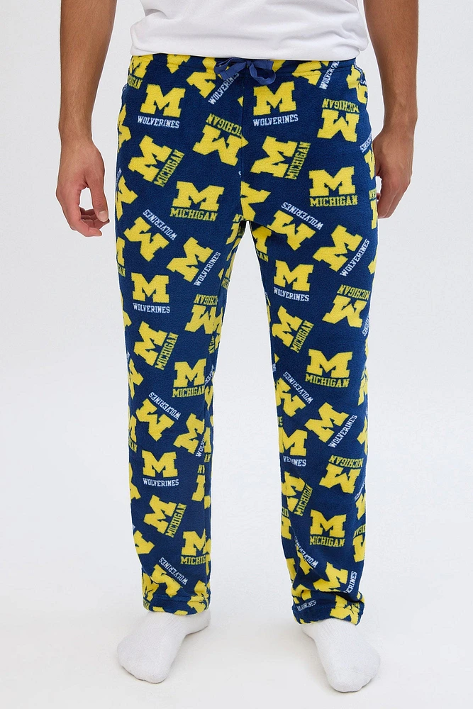 Michigan M Printed Plush Pajama Pants