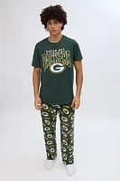 Green Bay Packers Graphic Pajama Tee And Plush Pants Set