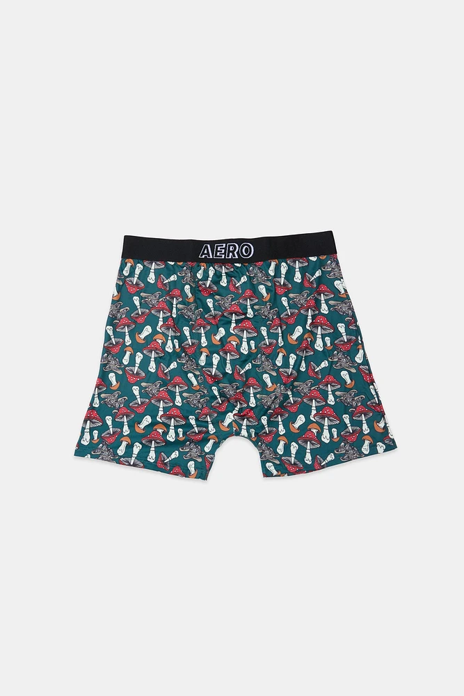Forest Mushrooms Printed Boxer Briefs