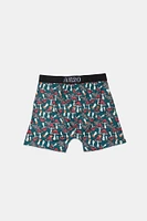Forest Mushrooms Printed Boxer Briefs