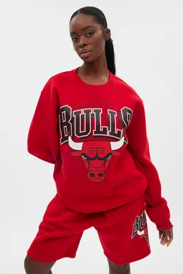 Chicago Bulls Graphic Crew Neck Pullover Sweatshirt
