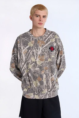 Chandail ras du cou surdimensionné camouflage Toronto Raptors