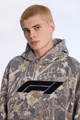 Pull à capuche coupe carré camouflage F1