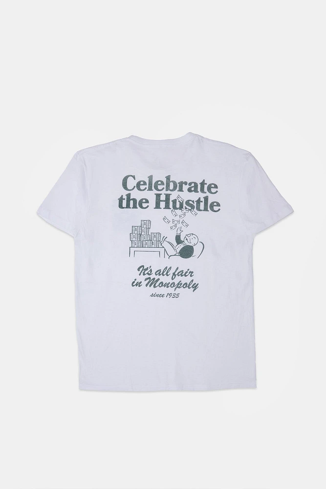 T-shirt imprimé graphique Celebrate The Hustle