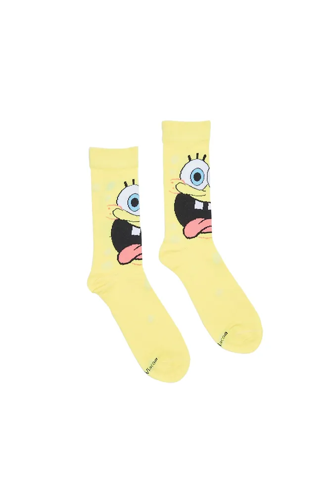 SpongeBob SquarePants Jumbo Face Crew Socks 3 Pair