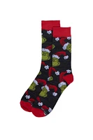 The Grinch Santa Hat Crew Socks