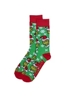 The Grinch Snowflakes Crew Socks