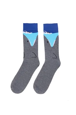 Jaws Printed Crew Socks