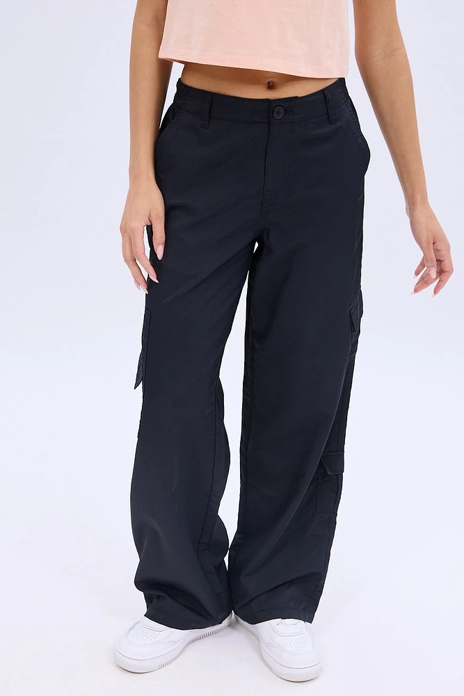 AERO High Rise Wide Leg Nylon Cargo Pant