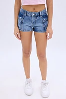 AERO Low Rise Vintage Cargo Denim Shorty