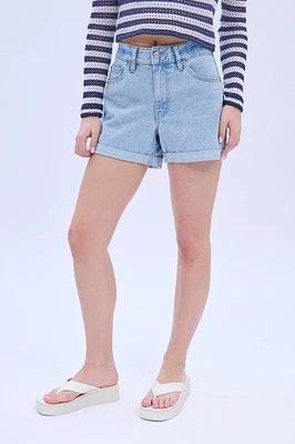 AERO High Rise Mom Denim Short