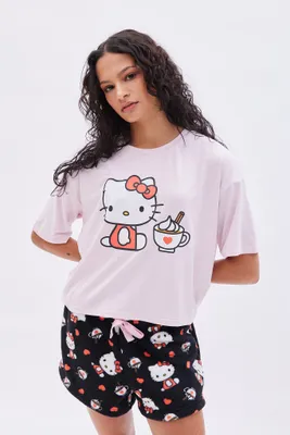 Hello Kitty Graphic Plush Pajama Short Set