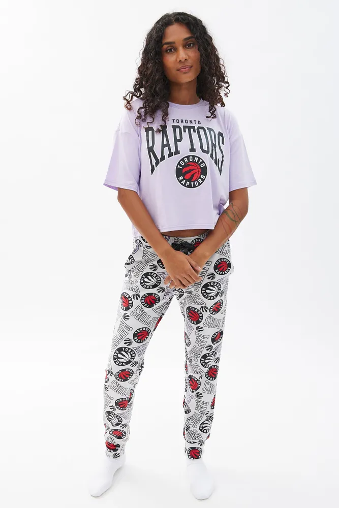Toronto Raptors Printed Velour Pajama Set