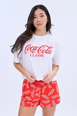 Coca-Cola Classic Printed Super Soft Pajama Short And Tee Set
