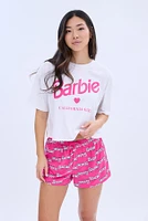 Barbie California Girl Printed Super Soft Pajama Short And Tee Set