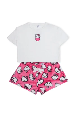 Hello Kitty Heart Wings Pajama Tee And Shorts 2-Piece Set