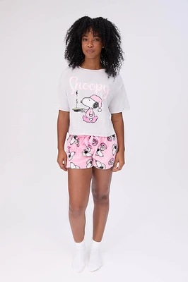 Peanuts Snoopy Pajama Tee And Shorts 2-Piece Set