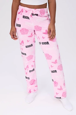 Wicked Butterfly Printed Plush Pajama Pants